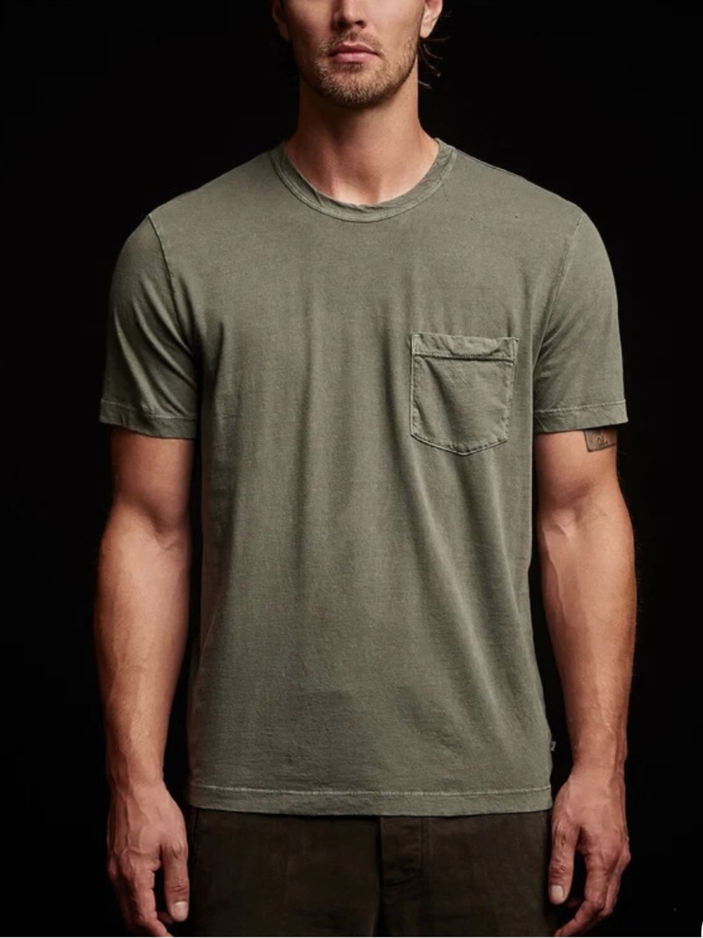 James Perse Garment Dyed Classic Crew Cotton Pocket Tee Shirt 3/L